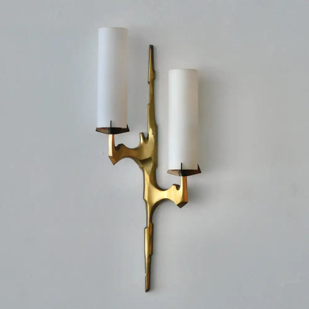 Brass & Glass Wall Sconce – Handcrafted for Dining Hallway - Arlus - Sconces