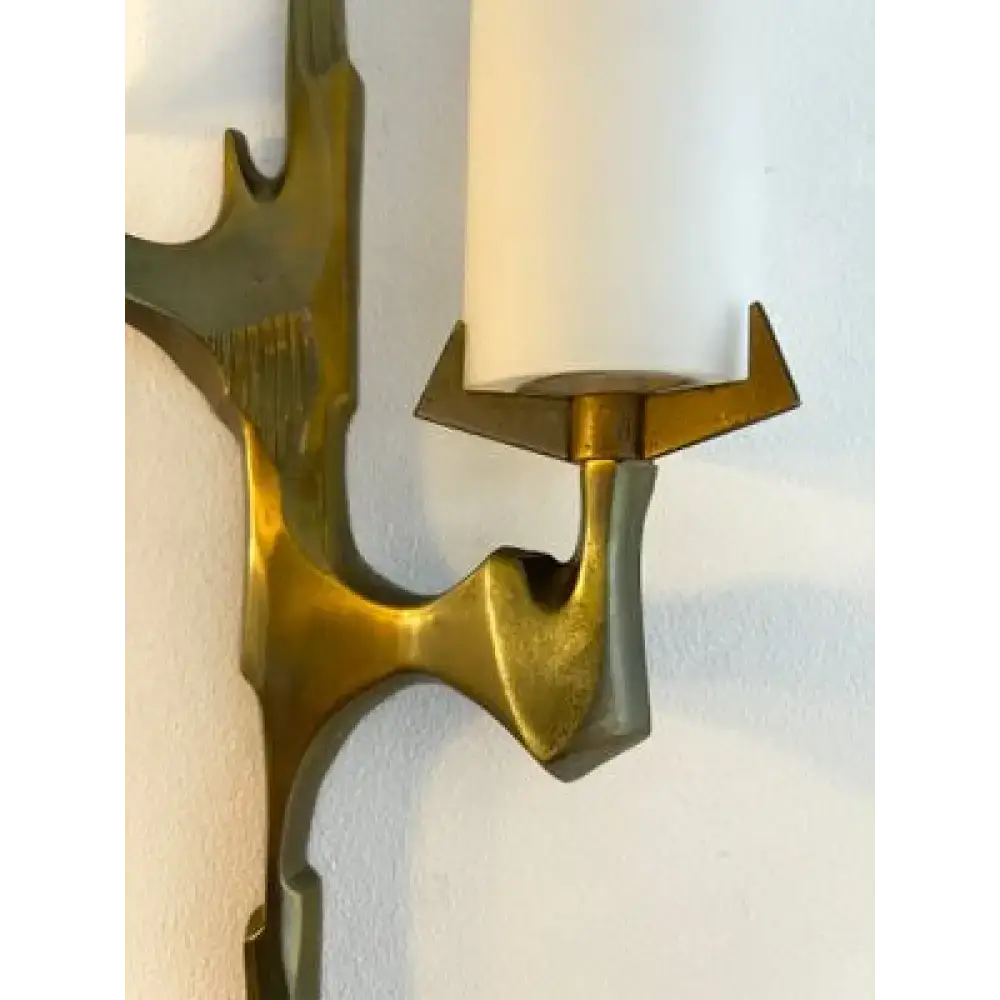 Brass & Glass Wall Sconce – Handcrafted for Dining Hallway - Arlus - Sconces