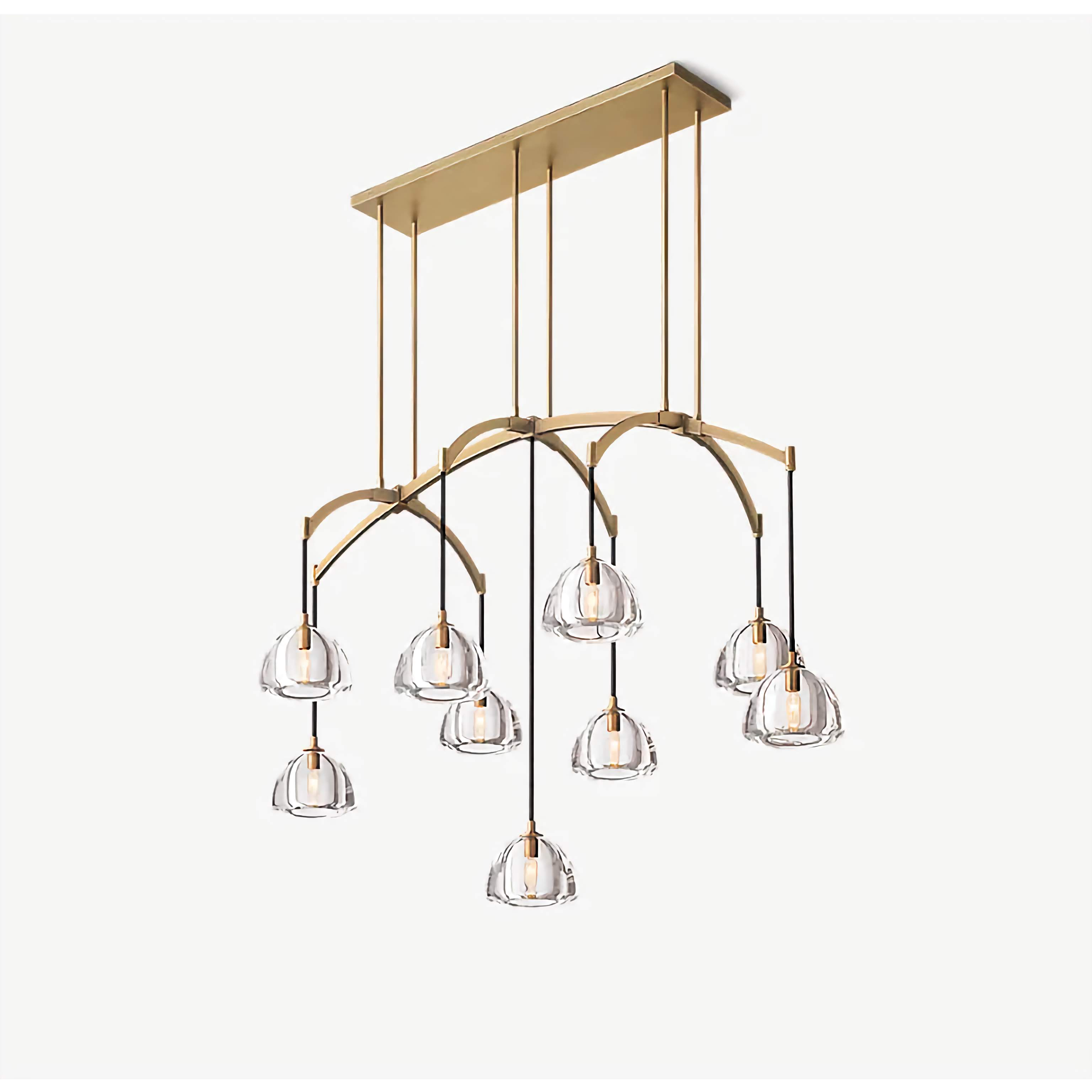 BRASS LINEAR GLASS CHANDELIER | CLHRH5820L