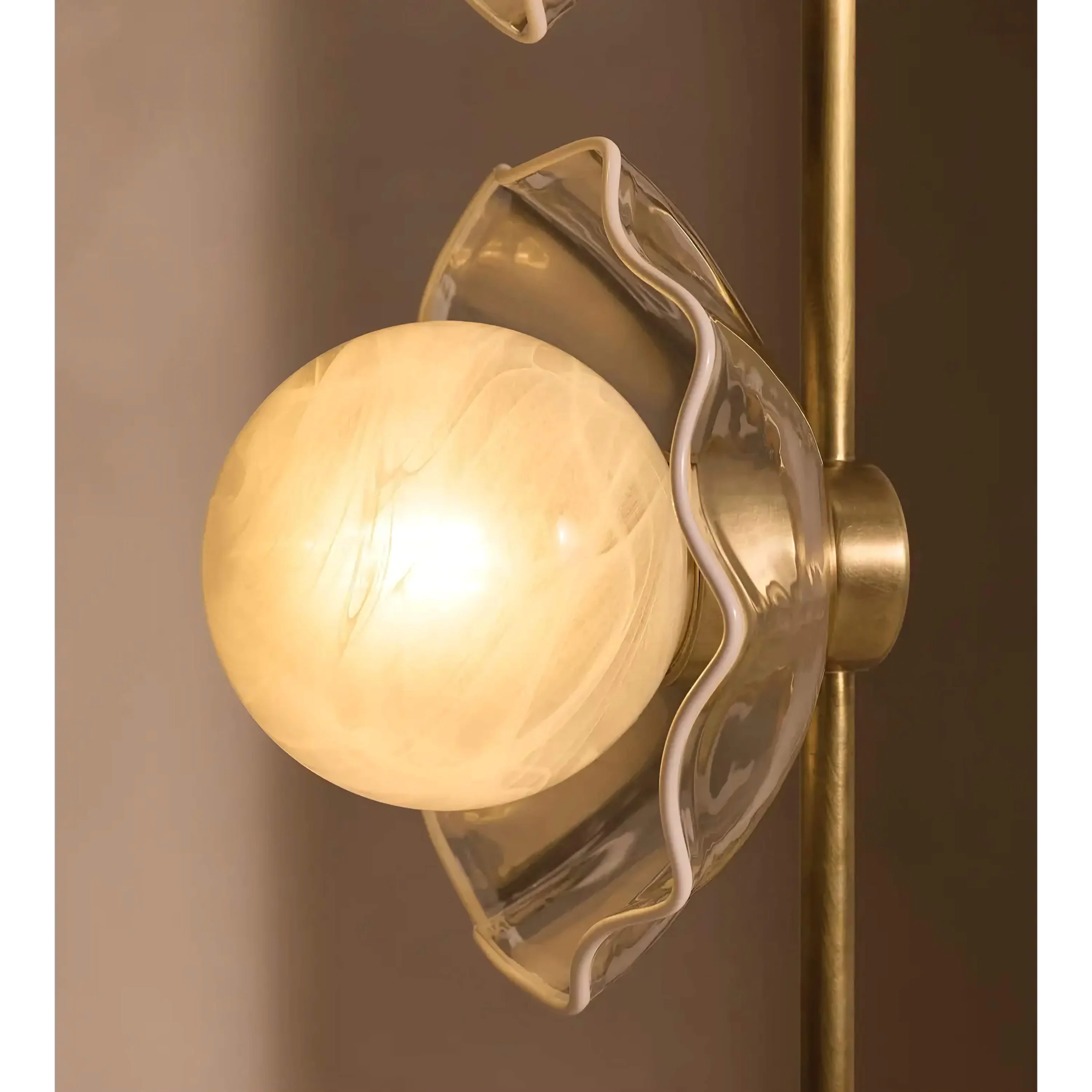 Brass Metal Floor Lamp with Marble Base | Modern Lighting for High End Interiors