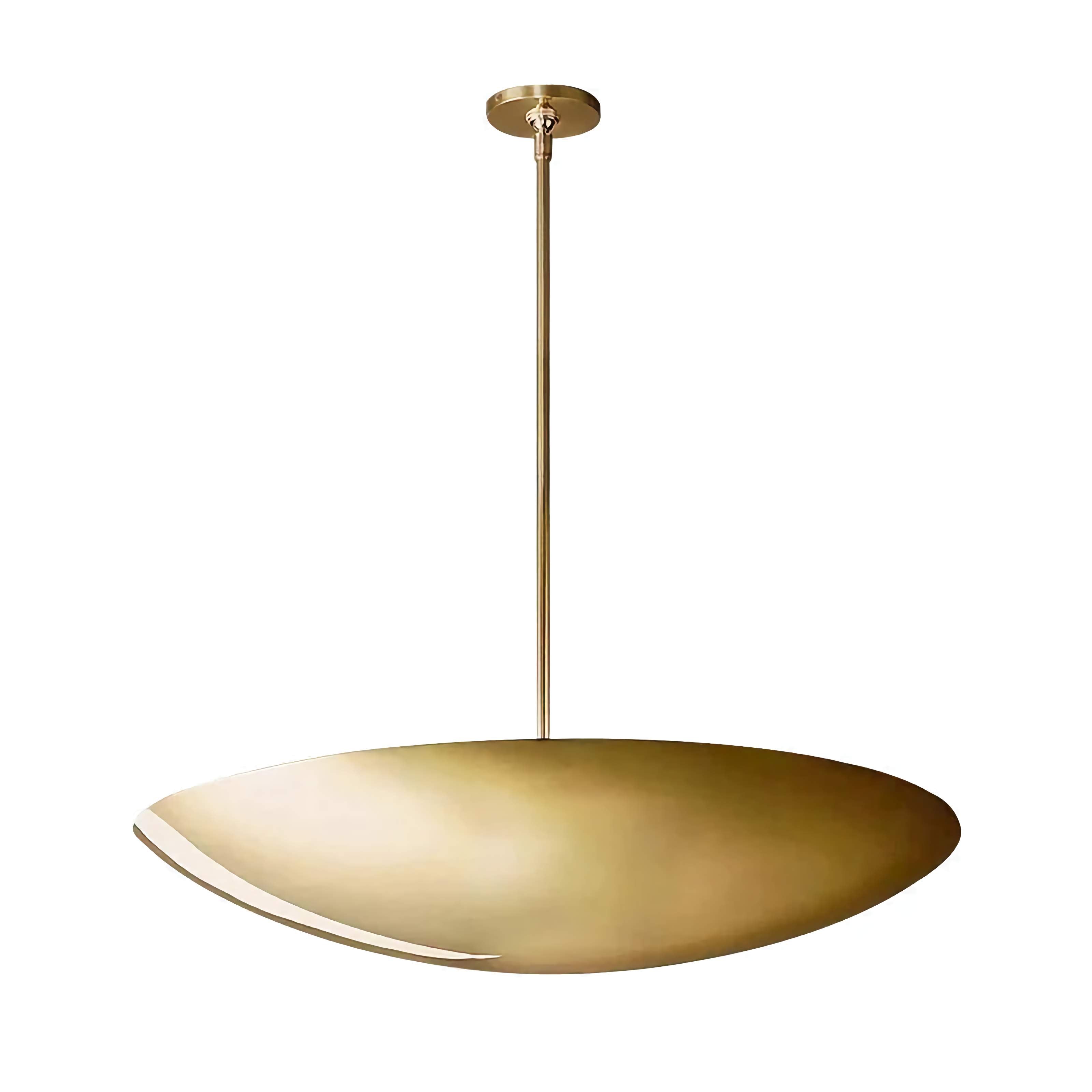 Luxury Copper Brass Saucer Semi-flush Mount Ceiling Light for Living Room Dining or Entryway