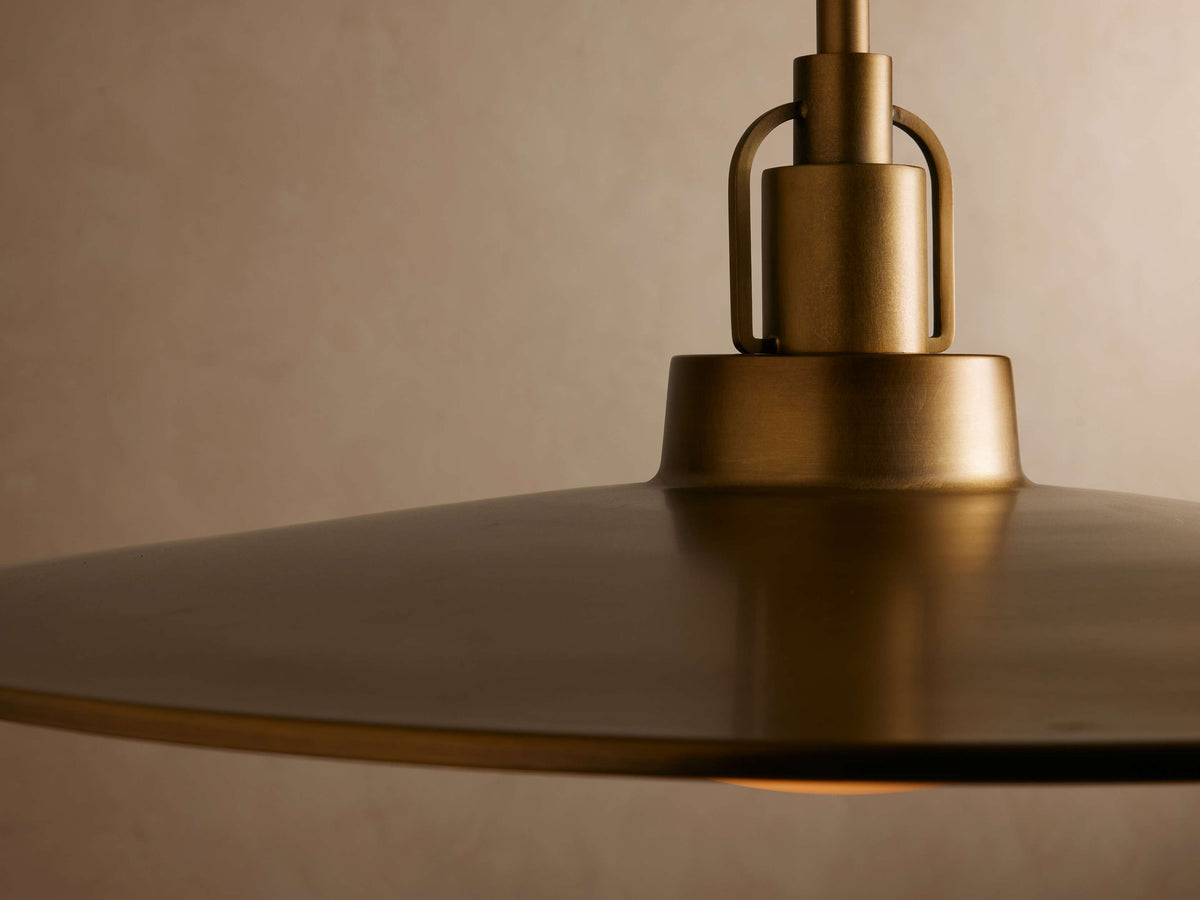Brass Pendant Light for Kitchen Island & Dining Table | 14 or 24 Inch Saucer Opal Glass Mid-century Casalola Lights