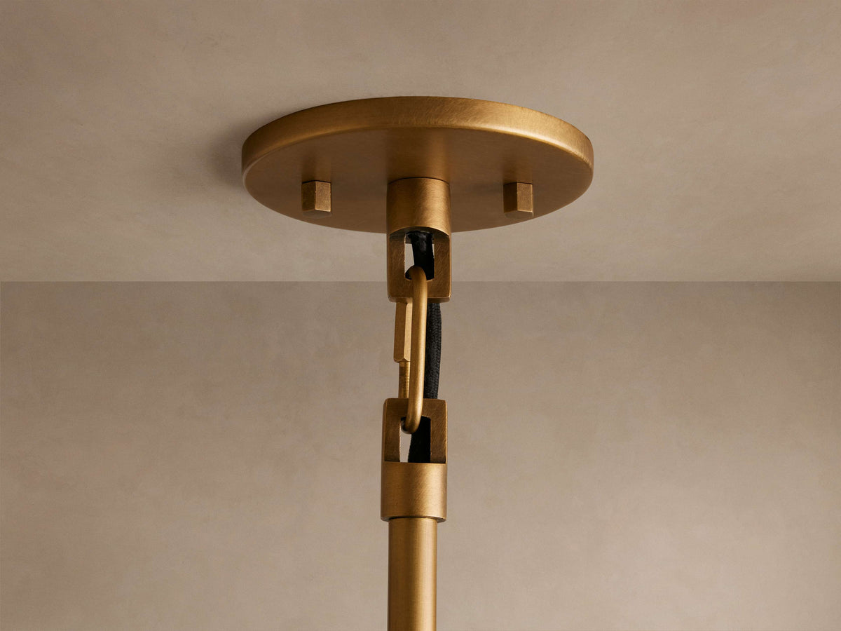 Brass Pendant Light for Kitchen Island & Dining Table | 14 or 24 Inch Saucer Opal Glass Mid-century Casalola Lights