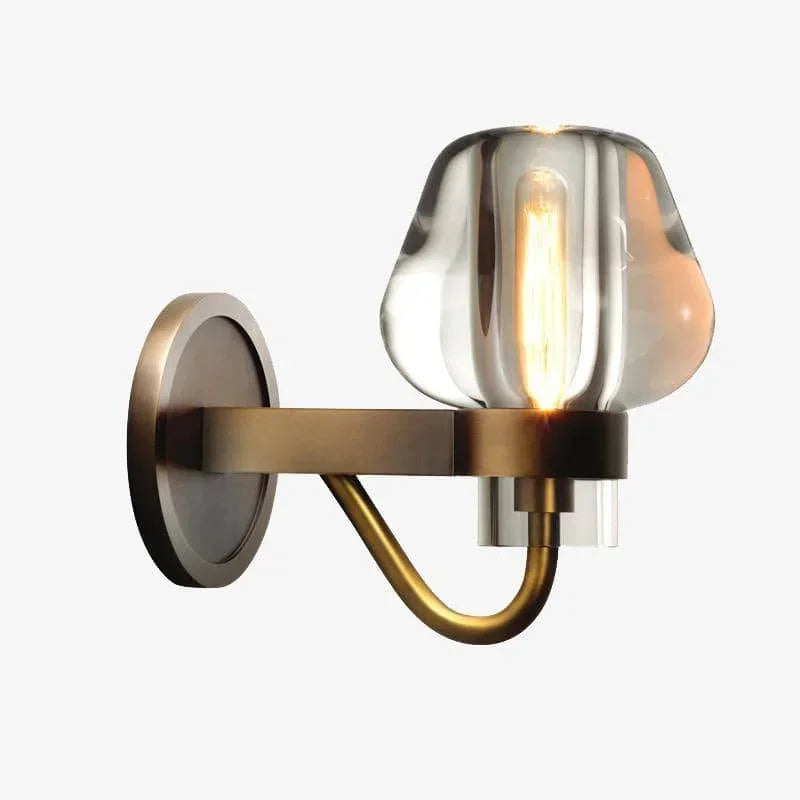 Modern Copper & Crystal Wall Sconce – Luxury Bedroom Hallway Light Fixture