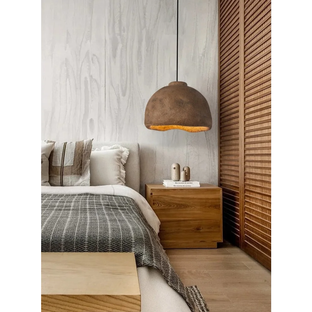 Japandi Wabi-sabi Chandelier | Minimalist Earth-toned Ceramic |artisan Craftsmanship | Lighting for Elegant Interiors