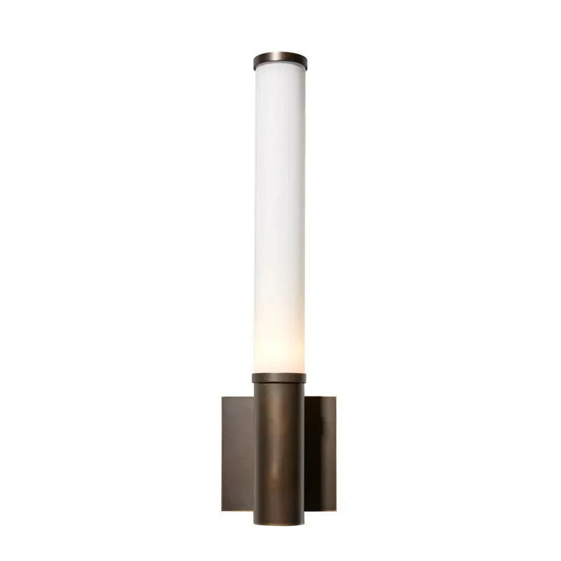Brushed Bronze Tube Sconce | Vertical Modern Wall Lighting
