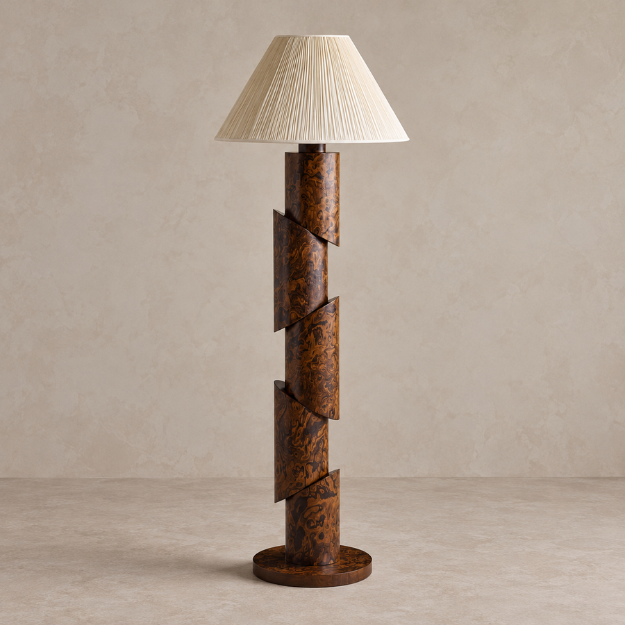 Burl Wood Floor Lamp