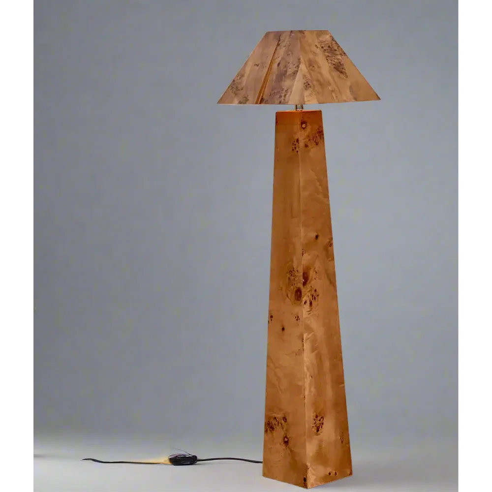 Solid Burl Wood Floor Lamp | Minimalist Japandi for Living Room | Perfect High-end Homes Casalolalights Luxury Lamps