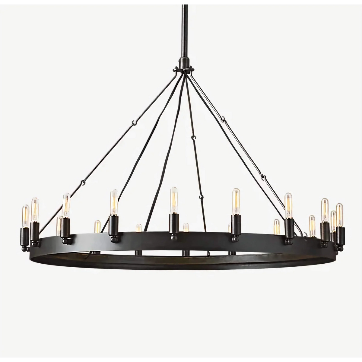 Black Candle Ring Chandelier for Dining Room | Stainless Steel 68 to 155 Cm (27 61 In) 12-34 Lights Casalola Luxury
