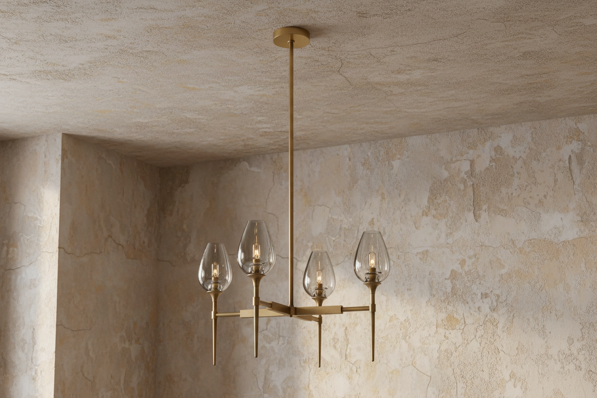 Smoked Glass Chandelier for Dining Room | Tulip Candle Shades Brass or Black 27 42 54 Inch Wide Casalola Lights Luxury