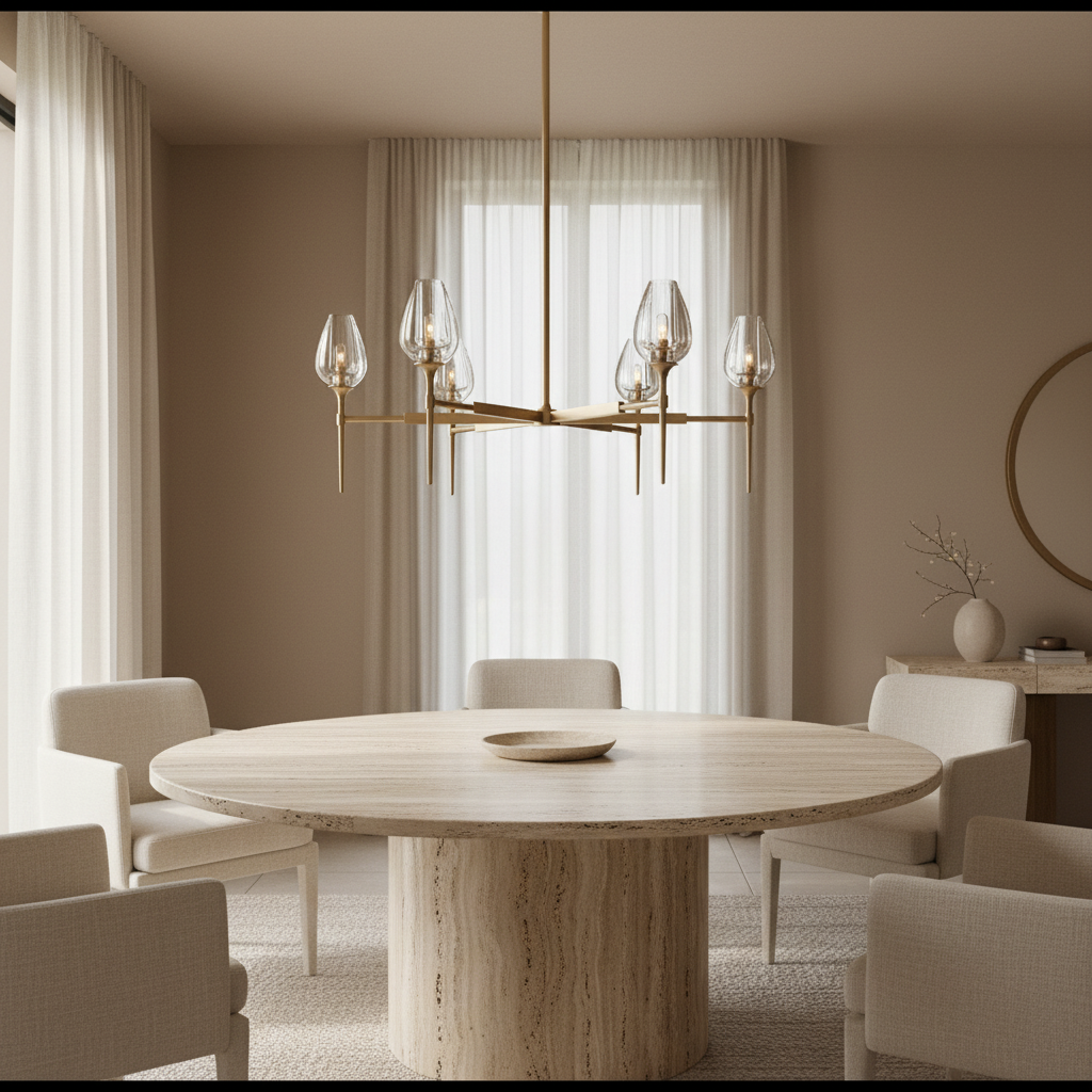Smoked Glass Chandelier for Dining Room | Tulip Candle Shades Brass or Black 27 42 54 Inch Wide Casalola Lights Luxury