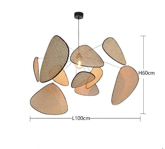 Cannage Hand-crafted Suspension | Timeless Wicker Chandelier | Parisian Chic and Coastal Design - Chandeliers