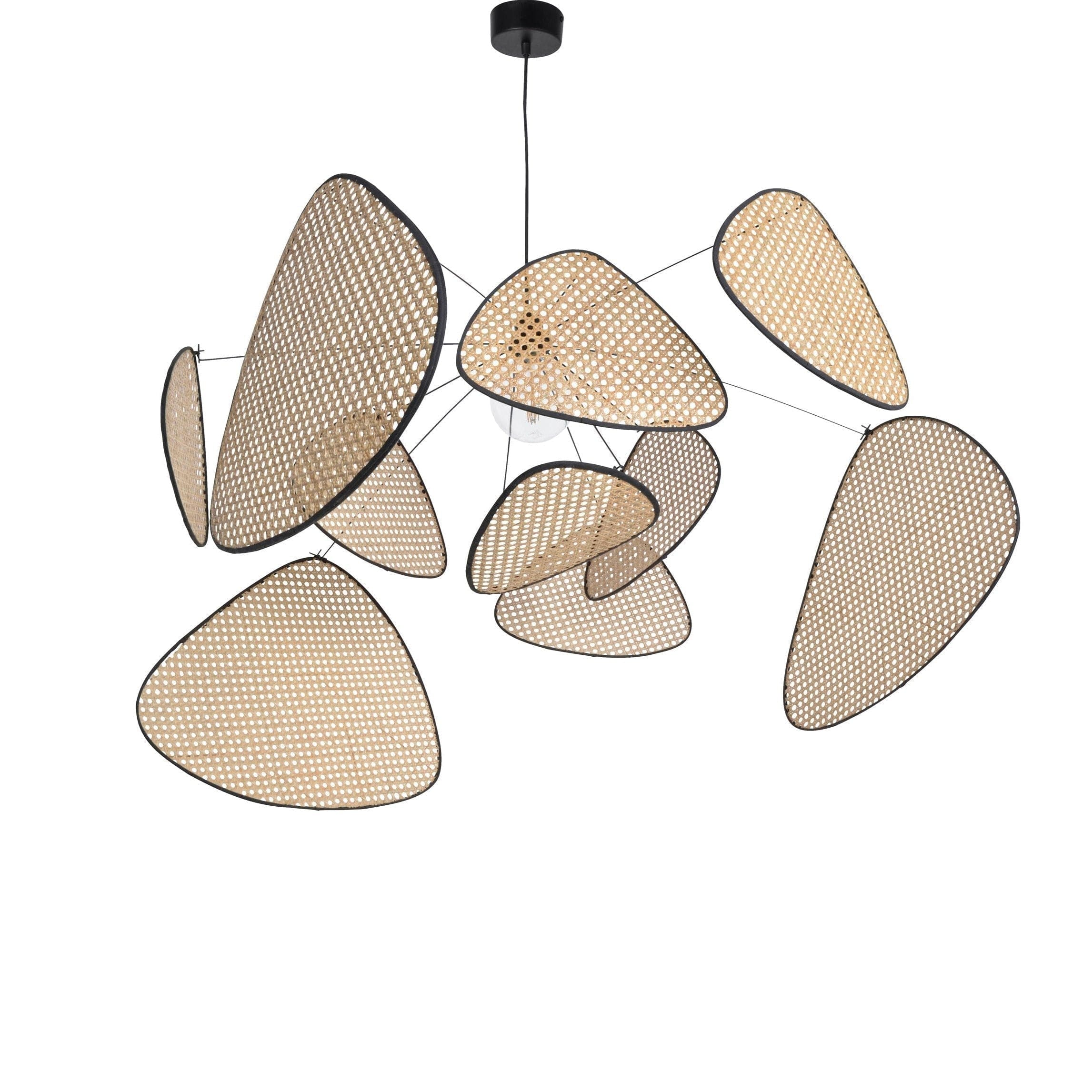 Cannage Hand-crafted Suspension | Timeless Wicker Chandelier | Parisian Chic and Coastal Design - Chandeliers
