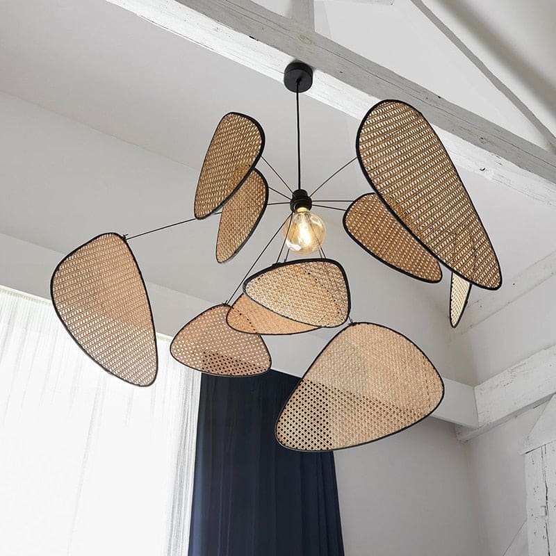 Cannage Hand-crafted Suspension | Timeless Wicker Chandelier | Parisian Chic and Coastal Design - Chandeliers
