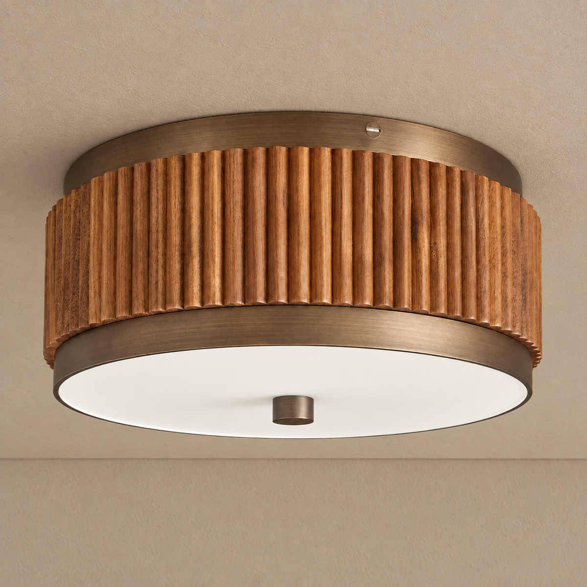 Canneto Fluted Wood Flush Mount