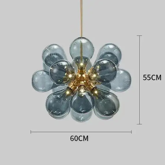 Eclectic Chandelier | Contemporary Hand-blown Glass | Luxury Flush Mount Installation - Semi-flush Mounts