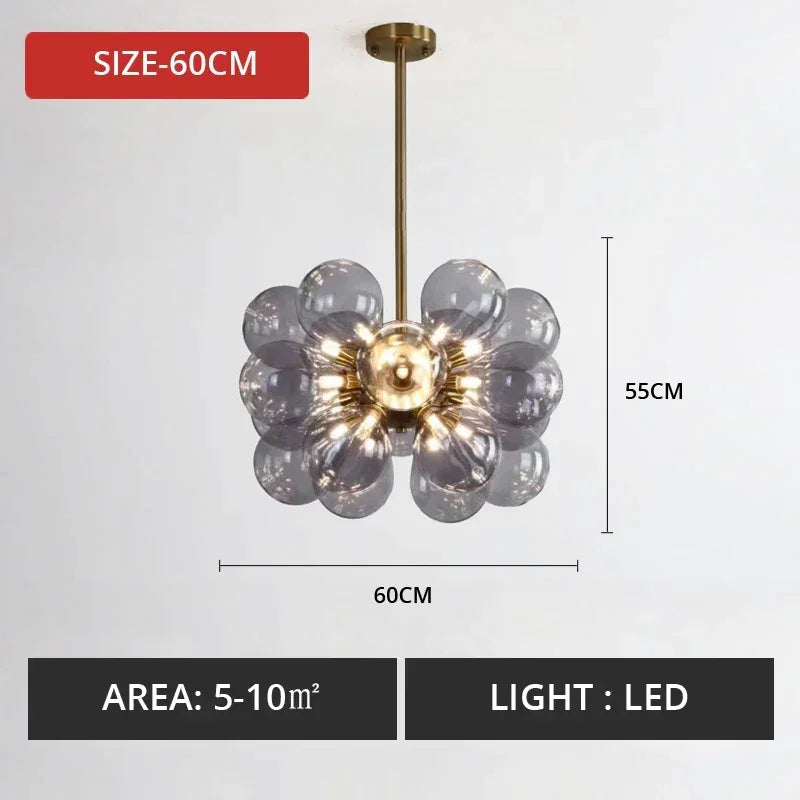 Eclectic Chandelier | Contemporary Hand Blown Glass | Luxury Flush Mount Installation
