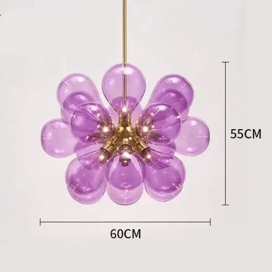 Eclectic Chandelier | Contemporary Hand-blown Glass | Luxury Flush Mount Installation - Semi-flush Mounts