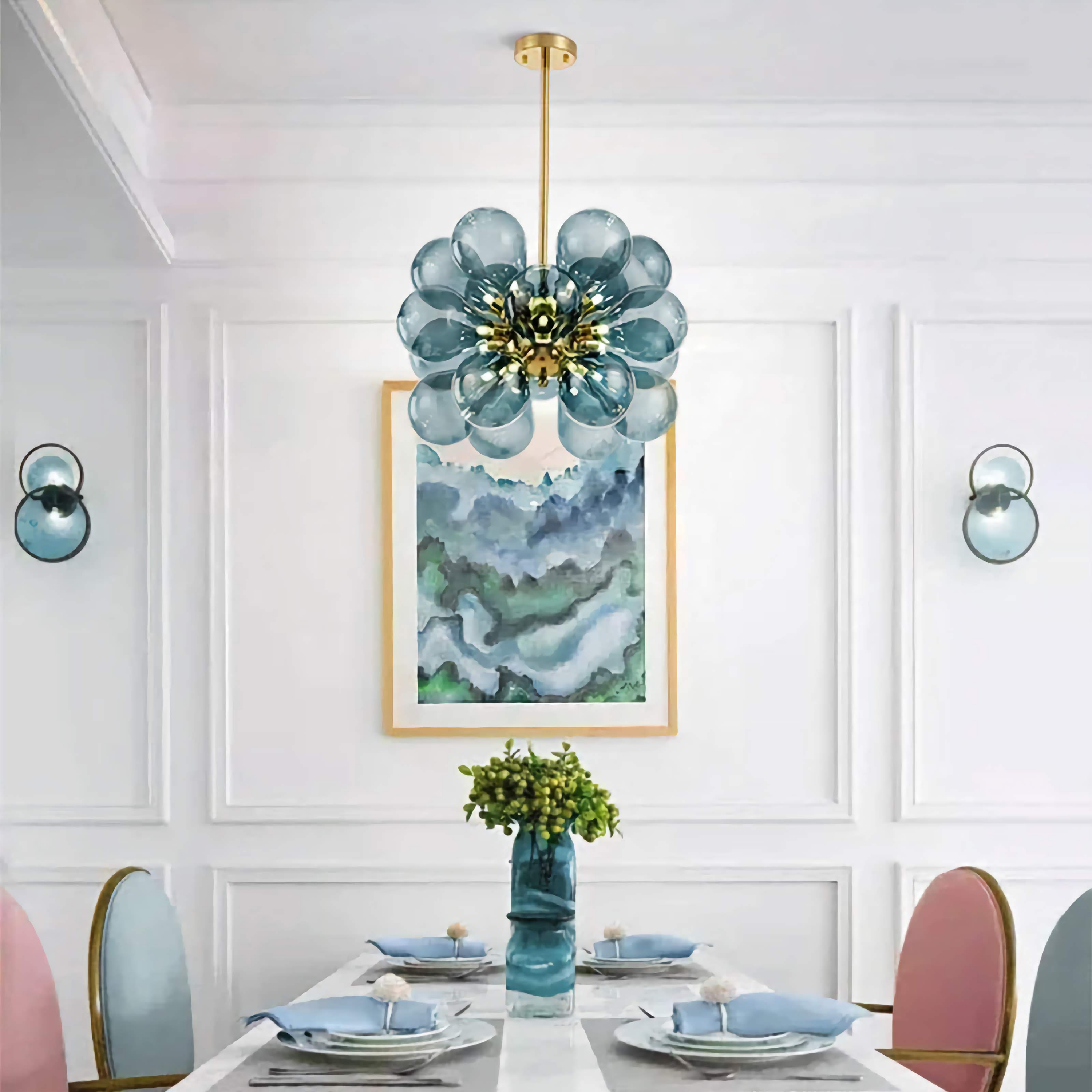 CELESTIAL SPHERE GLASS BUBBLE CHANDELIER - Semi-flush mounts