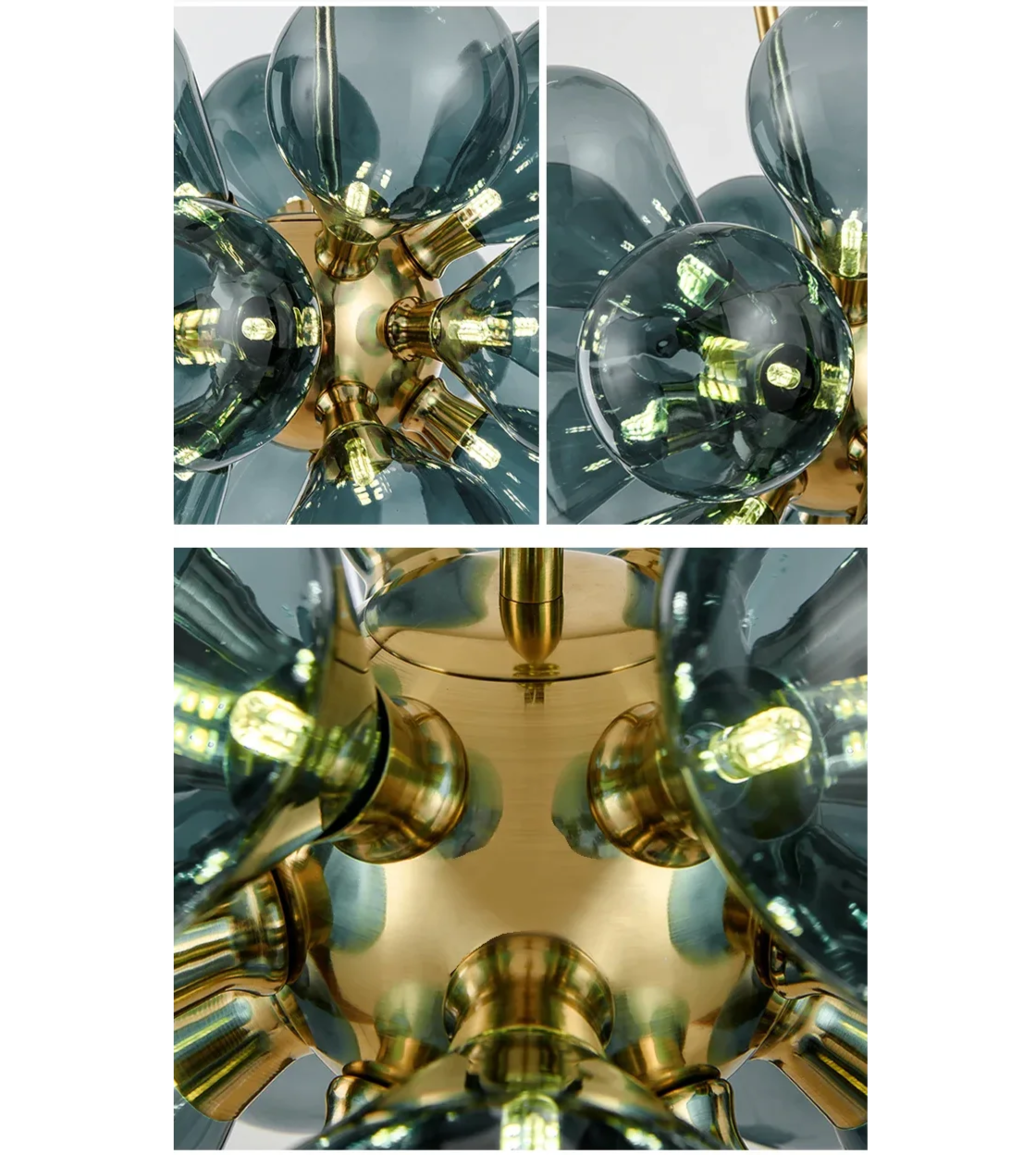 Eclectic Chandelier | Contemporary Hand-blown Glass | Luxury Flush Mount Installation