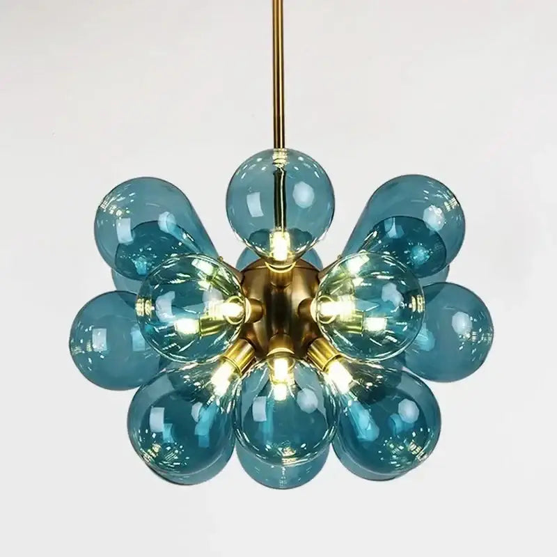 Eclectic Chandelier | Contemporary Hand-blown Glass | Luxury Flush Mount Installation - Semi-flush Mounts
