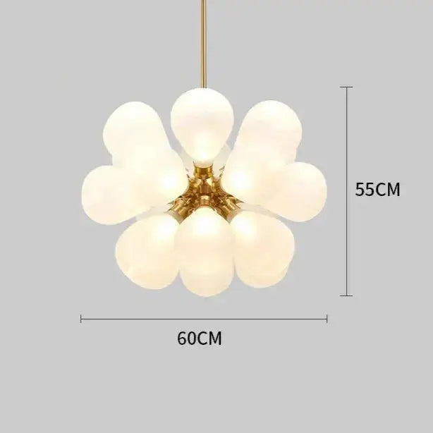 Eclectic Chandelier | Contemporary Hand-blown Glass | Luxury Flush Mount Installation - Semi-flush Mounts