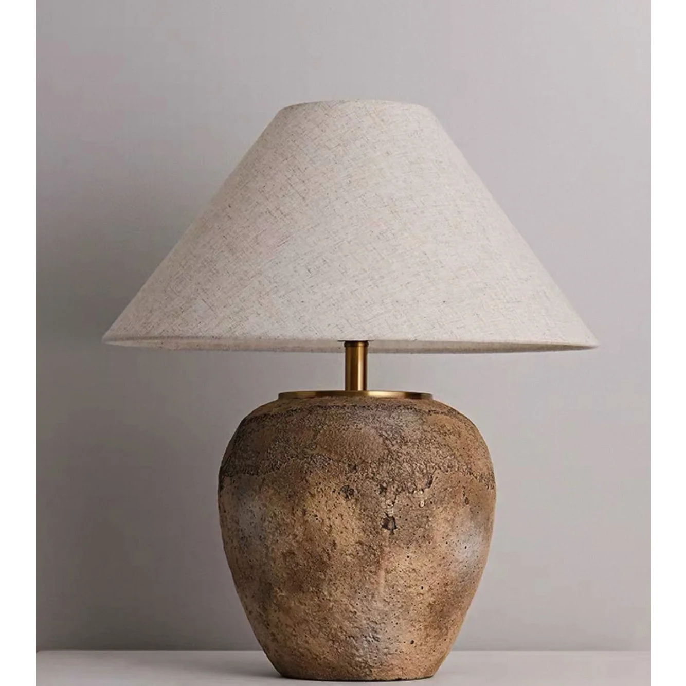 Ceramic Led Floor Lamp | Wabi Sabi Vintage Bedside Table for Luxury Designer Homes