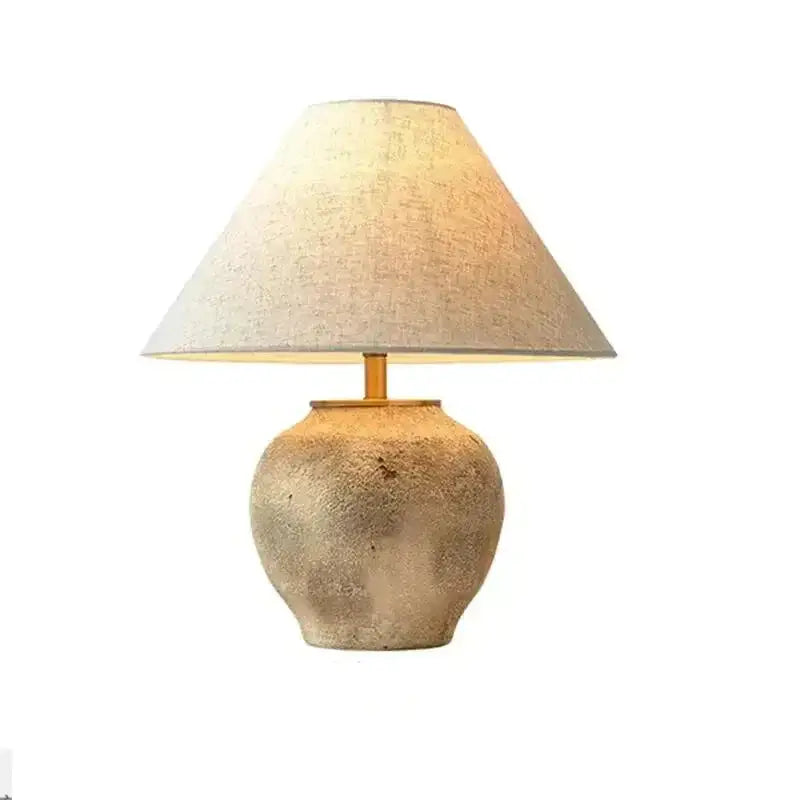 Ceramic Led Floor Lamp | Wabi Sabi Vintage Bedside Table for Luxury Designer Homes - Lamps