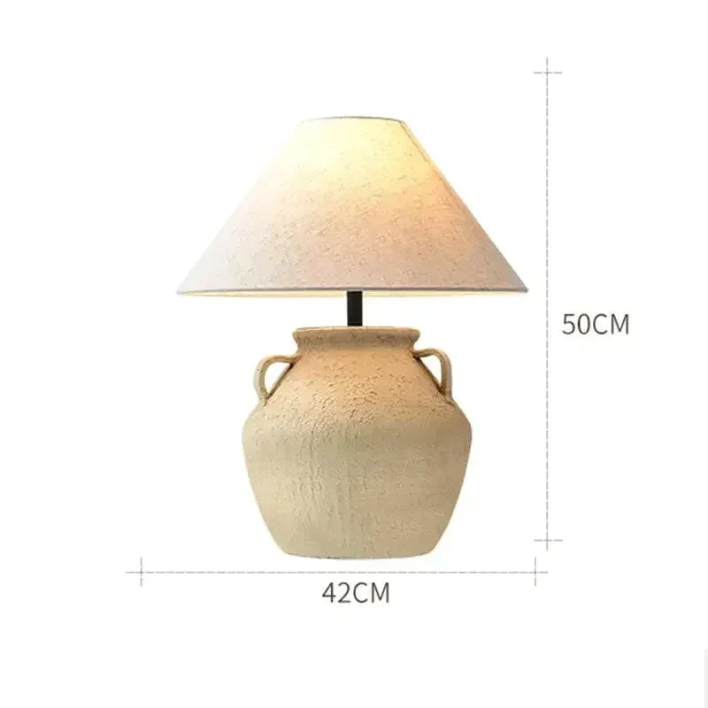 Ceramic Led Table Lamp | Wabi Sabi Vintage Bedside