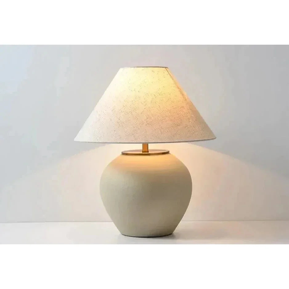 Luxury Ceramic Led Table Lamp | Polished Chrome Finish | Japandi Minimalism