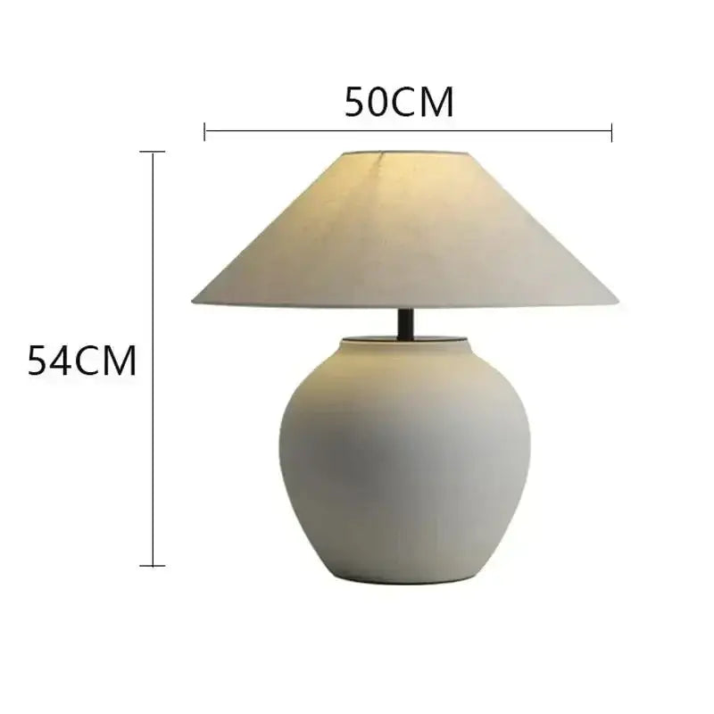 Luxury Ceramic Led Table Lamp | Polished Chrome Finish | Japandi Minimalism - Lamps