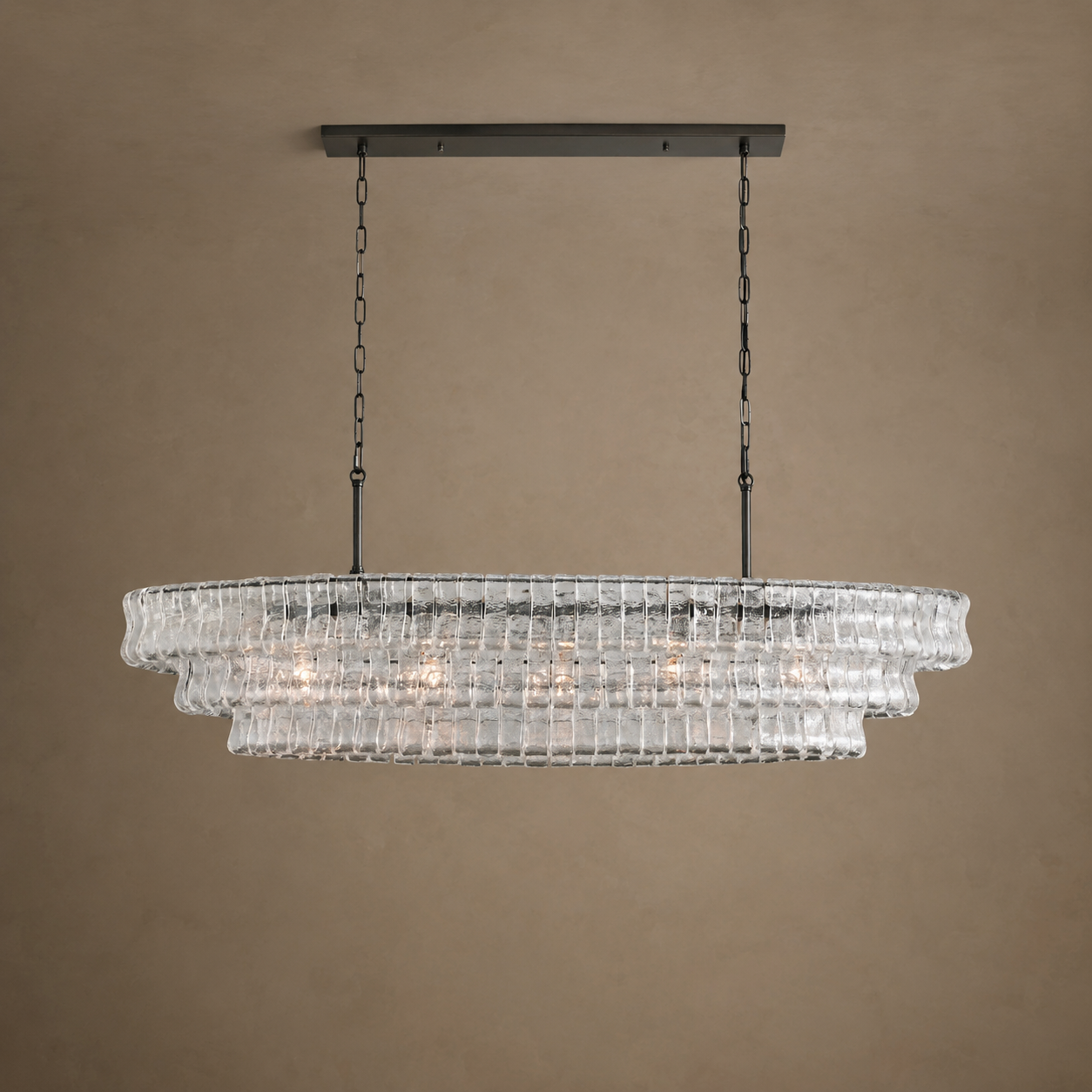 The Verdita Chandelier | Clear Curved Glass | CLND021C