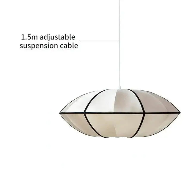 Silk & Iron Pendant Light | Modern Lantern for Dining or Kitchen - Lamps