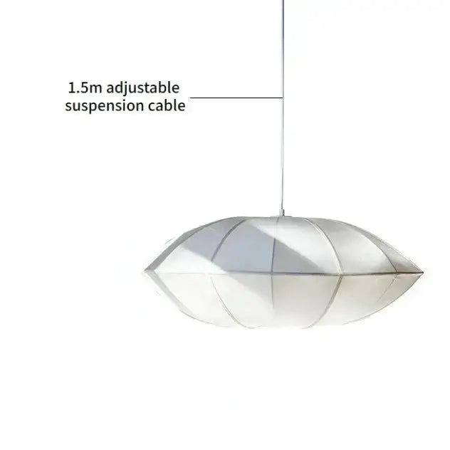 Silk & Iron Pendant Light | Modern Lantern for Dining or Kitchen - Lamps