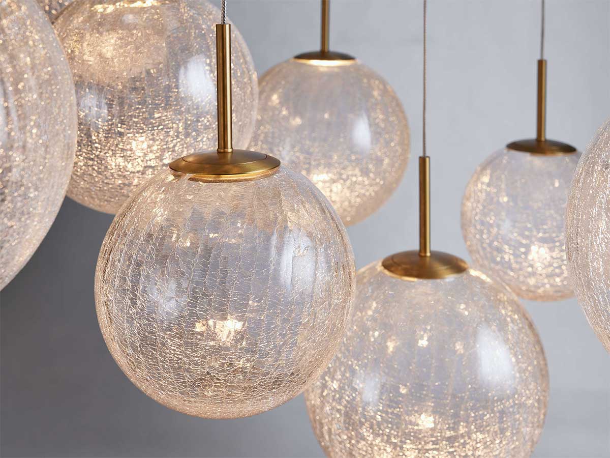 Colored Glass and Brass 5 Light Pendant Chandelier Long Drop Stairwell or Double Height Entry Lighting Casalolalights