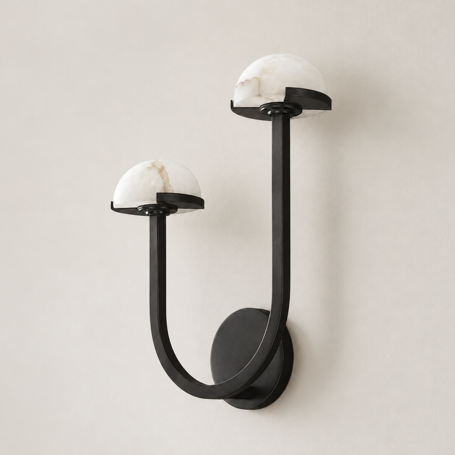 Double Alabaster Wall Sconce