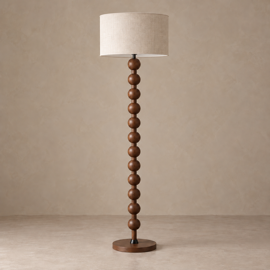 Wood-Tone Floor Lamp