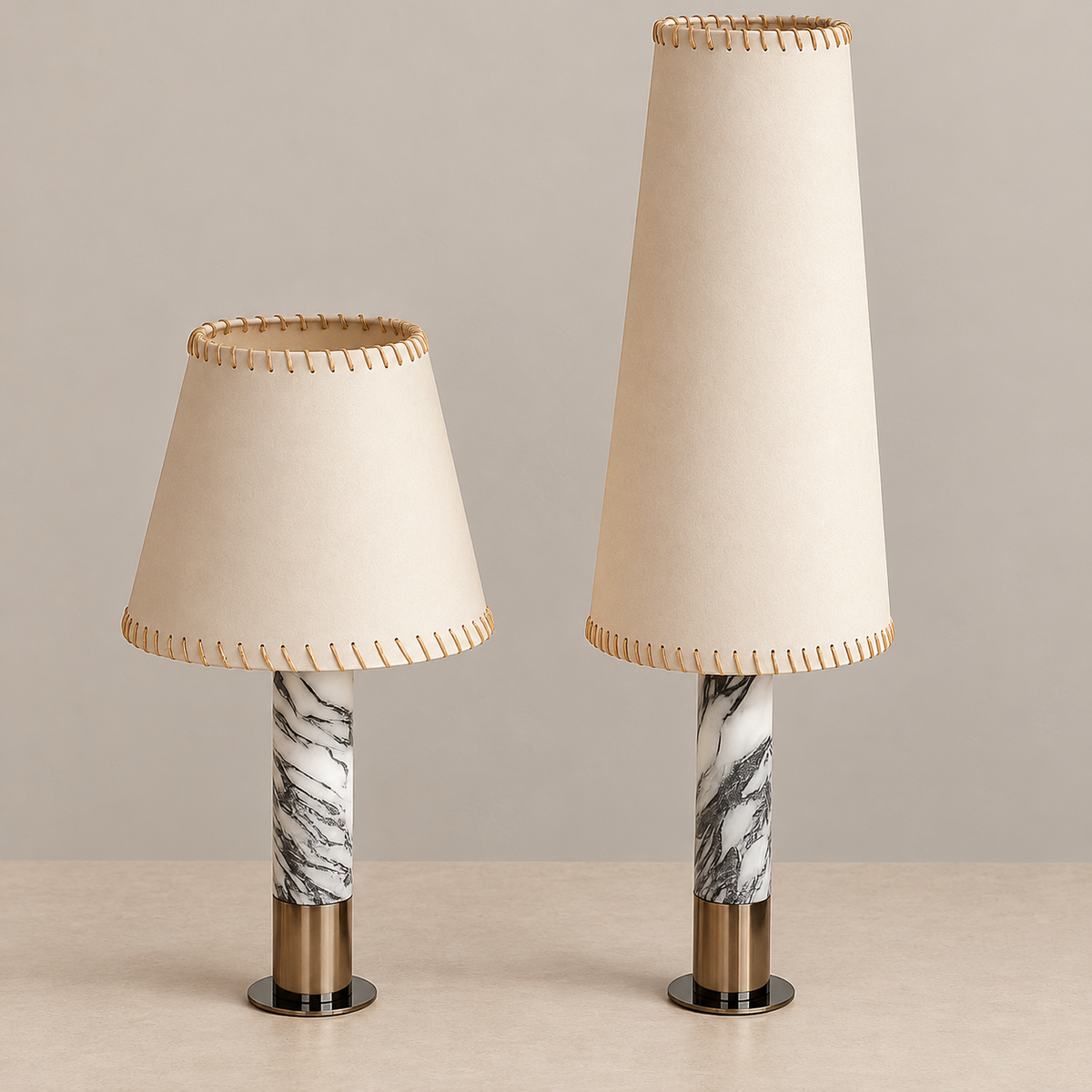 Marble & Parchment Table Lamps