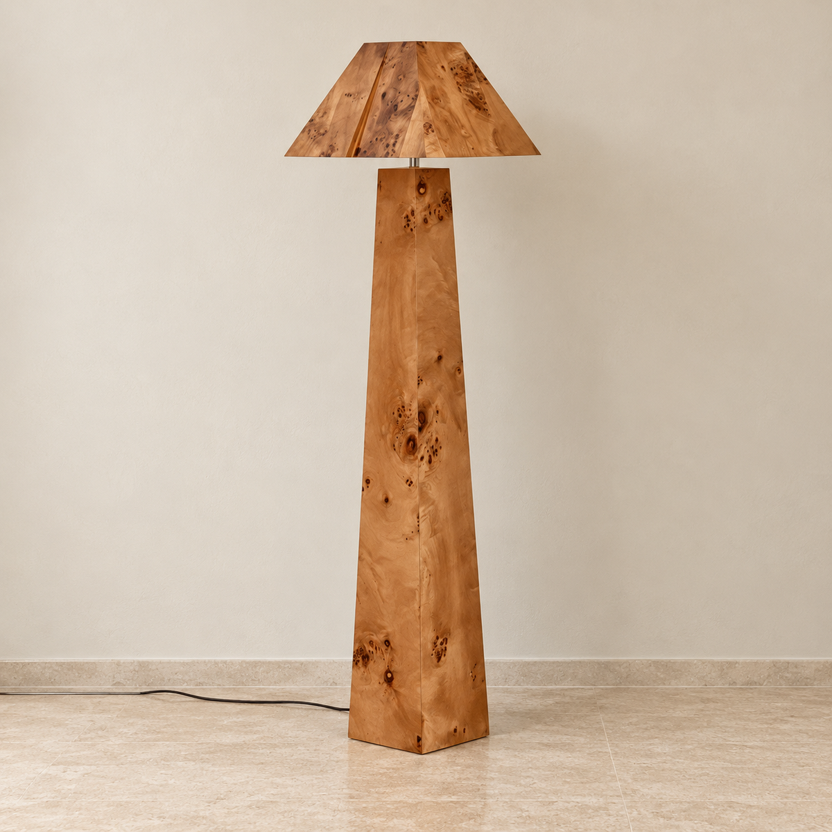 Burl Wood Floor Lamp