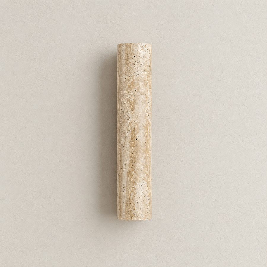 Travertine Cylinder Wall Sconce