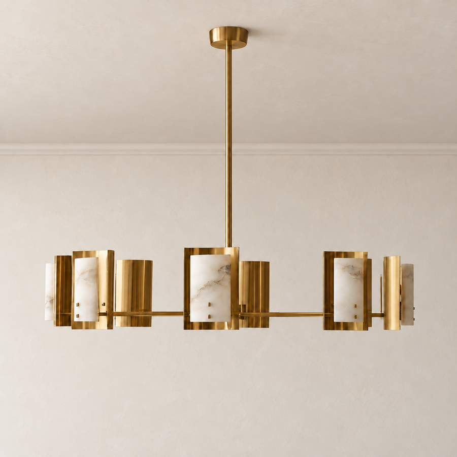 Spanish Alabaster Round Chandelier