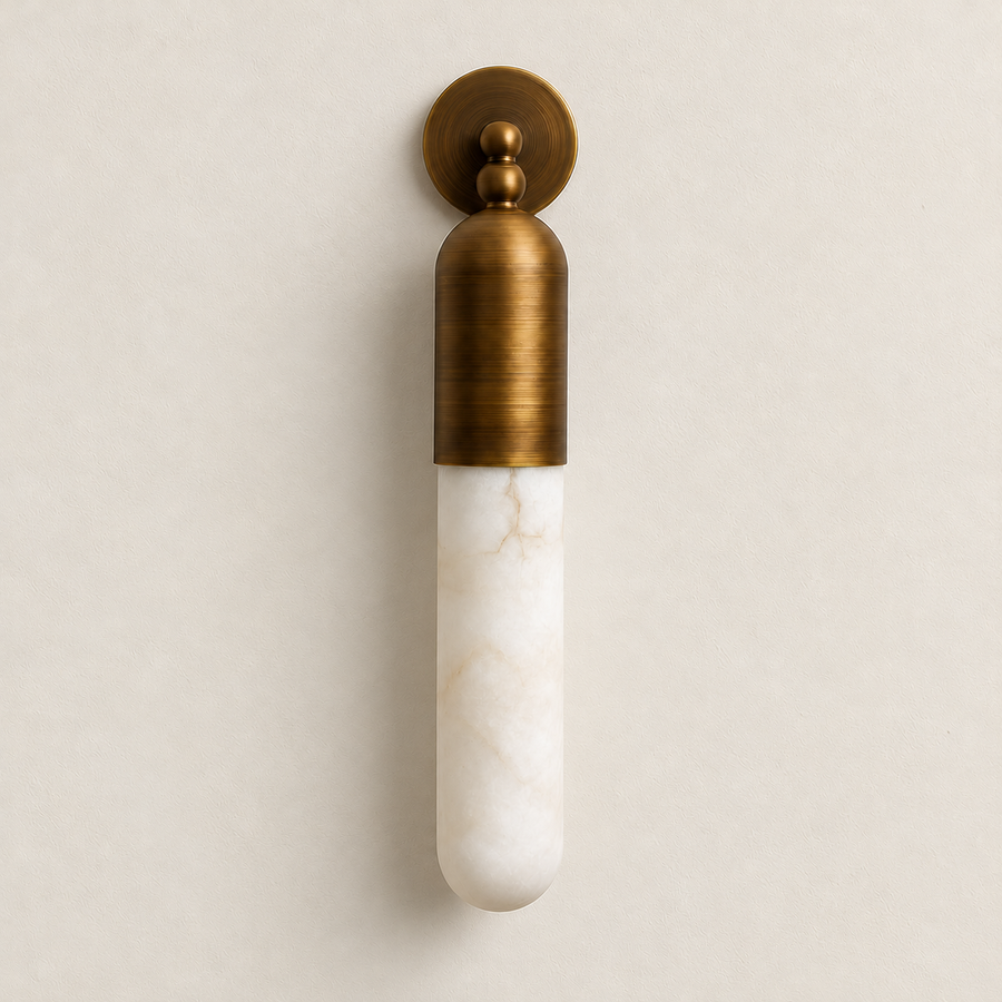 Alabaster Tube Wall Sconce