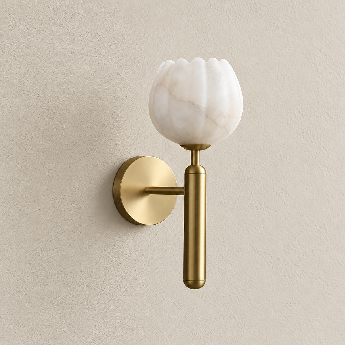 Alabaster Tulip Wall Sconce