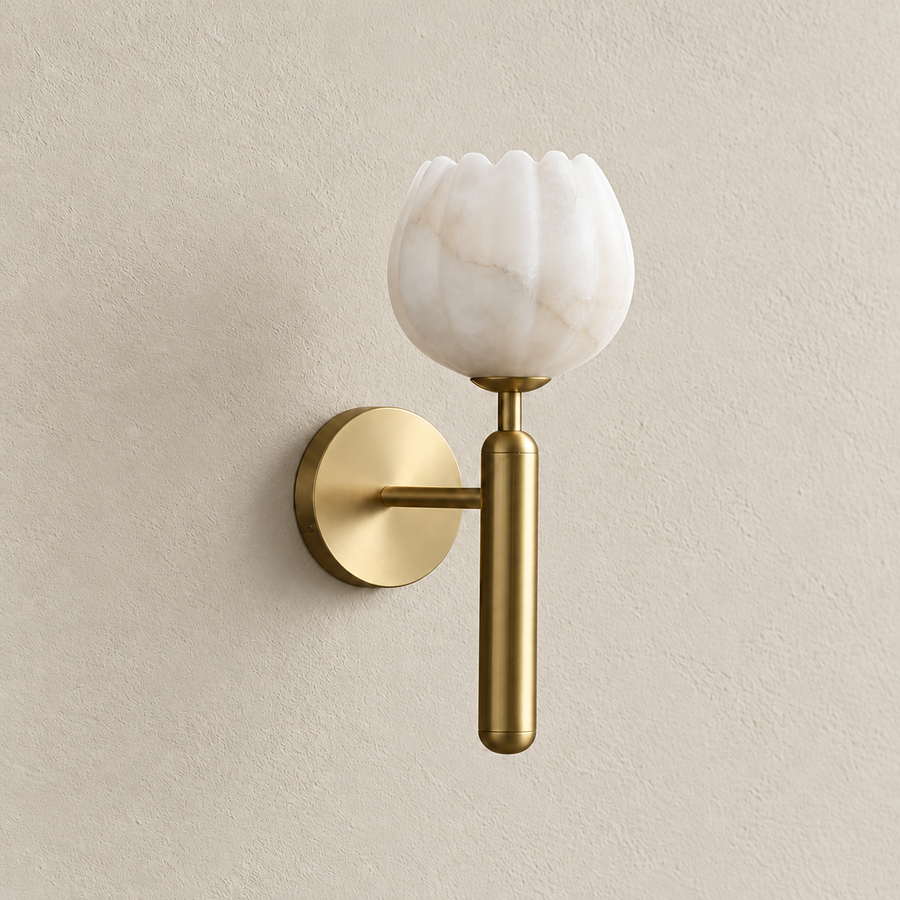 Alabaster Tulip Wall Sconce