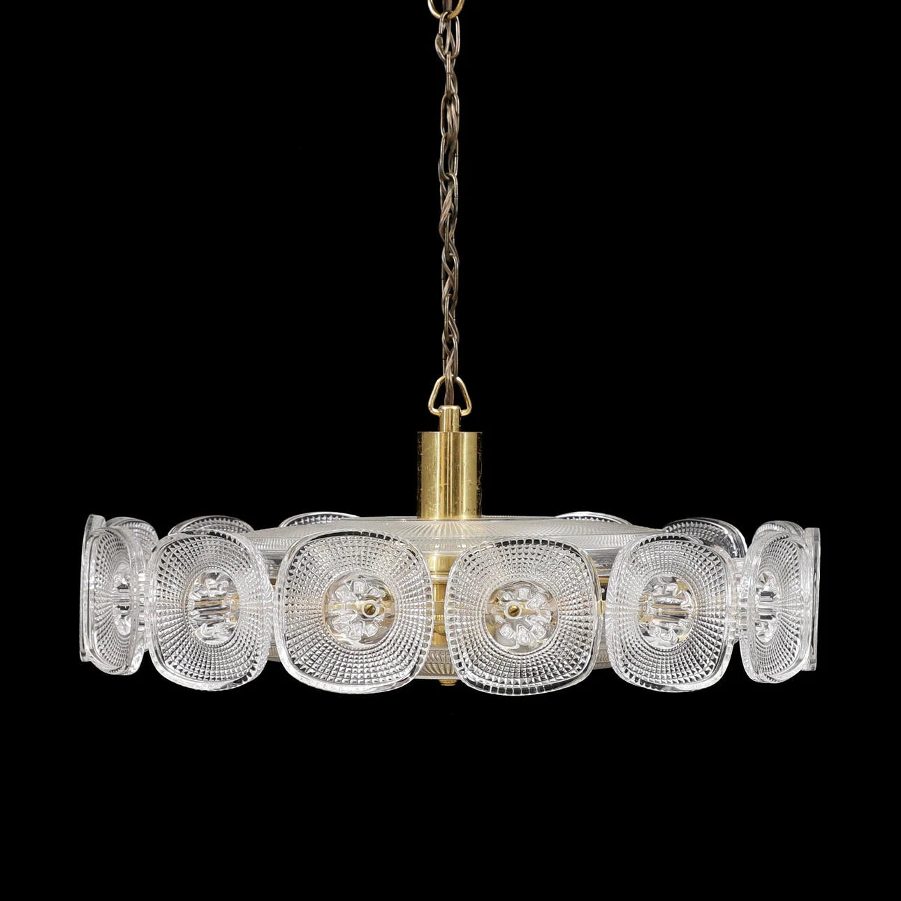 Art Deco Green Glass Chandelier | Statement Dining Light