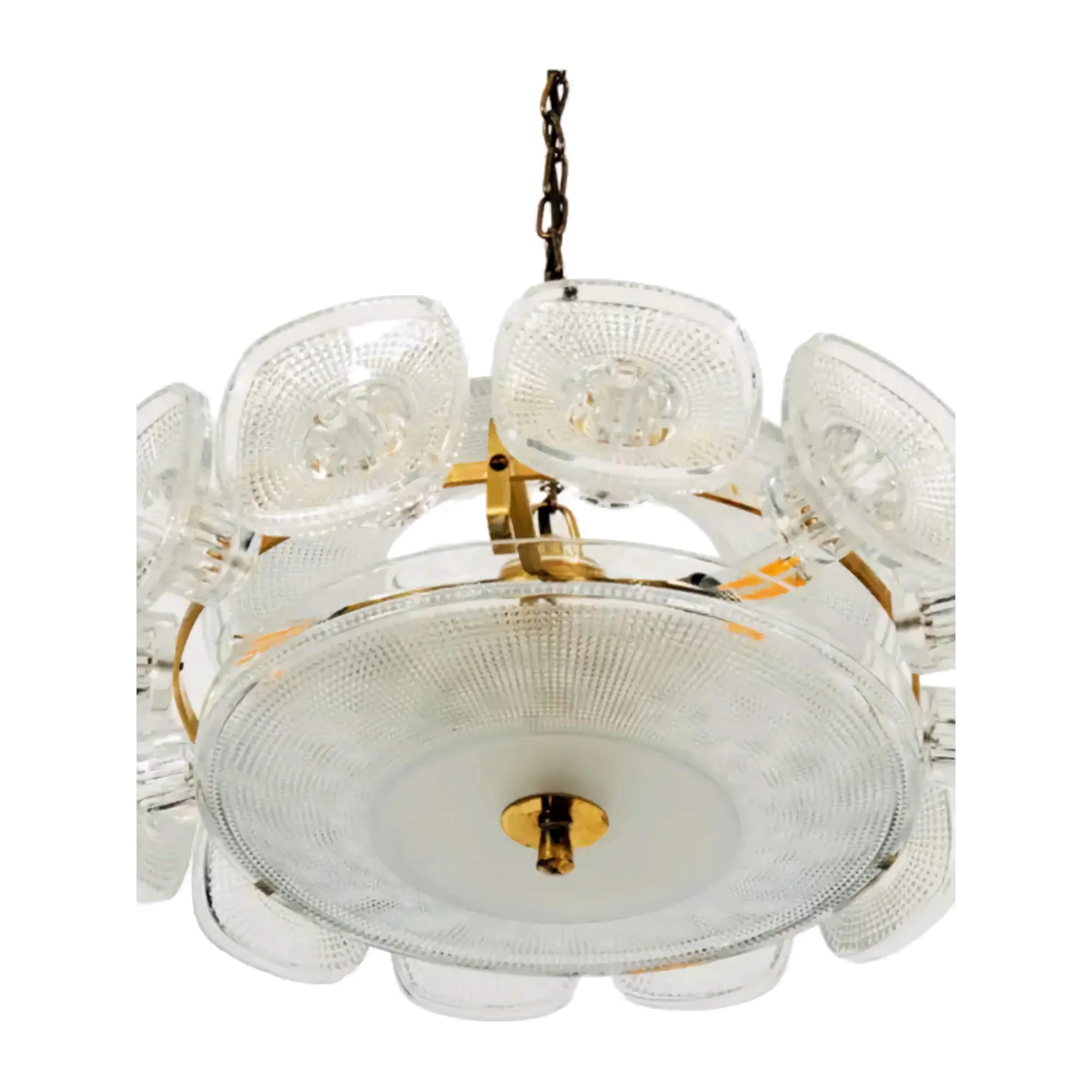 Art Deco Green Glass Chandelier | Statement Dining Light
