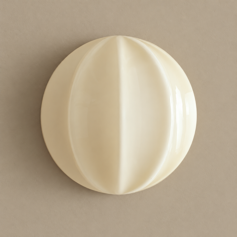 Fede Ribbed Cream Glass Wall Sconce