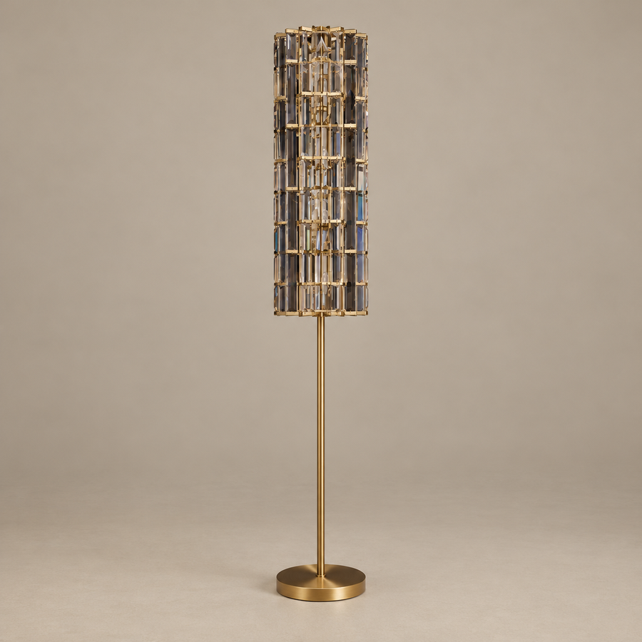 K9 Amber Crystal Rod Floor Lamp