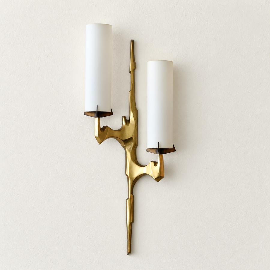 Brass & Glass Wall Sconce