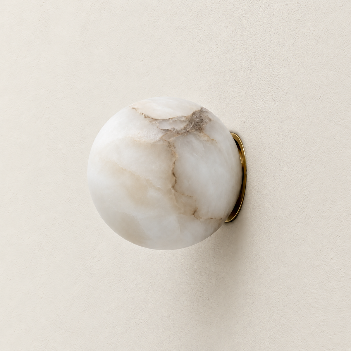 Totem Alabaster Globe & Brass Wall Sconce